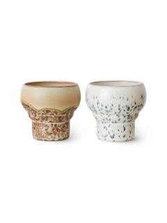 LUNGO MUGS 70'S CERAMICS CORAL SET OF 2