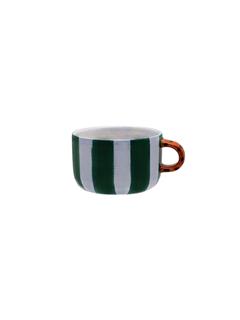 MUG BLUE STRIPE LEOPARD CAPPUCCINO