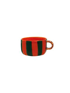 MUG ORANGE STRIPE LEOPARD CAPPUCCINO