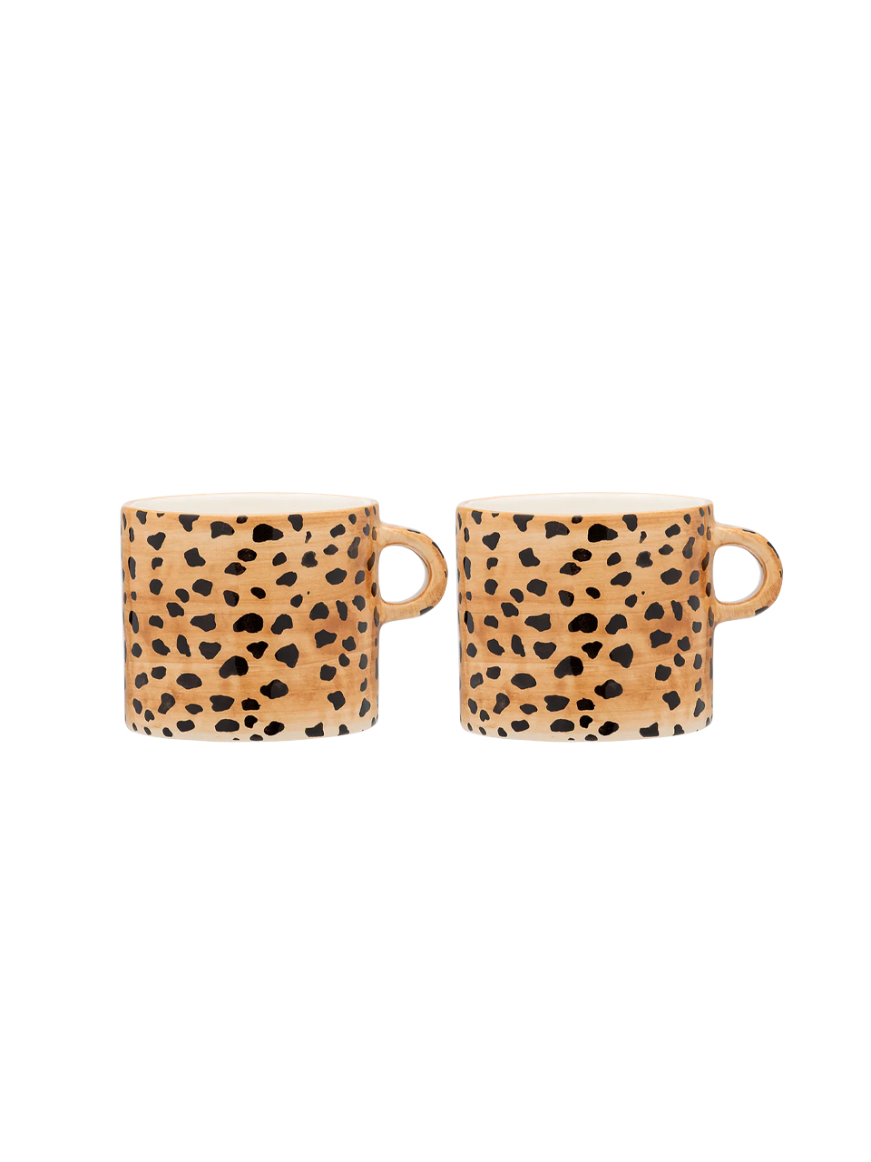 MUGS LEOPARD BROWN SET OF 2