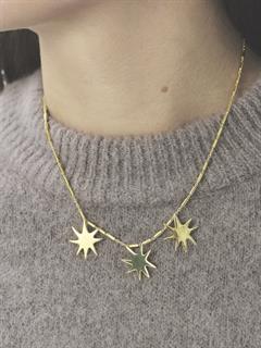 NECKLACE STARS ALIGNED GOLD PLATED