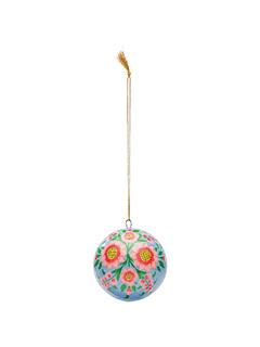 ORNAMENT HANDPAINTED PEONY LIGHT BLUE