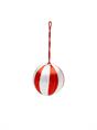 ORNAMENT SMALL CORDED RED AND WHITE STRIPE