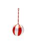 ORNAMENT SMALL CORDED RED AND WHITE STRIPE