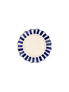 PLATE BLUE SCALLOPED DINNER