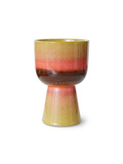 POT RETRO FLOWER LIME GREEN