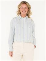 SHIRT EMBRO LOGO STRIPE CROPPED