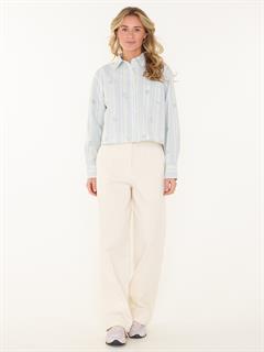 SHIRT EMBRO LOGO STRIPE CROPPED