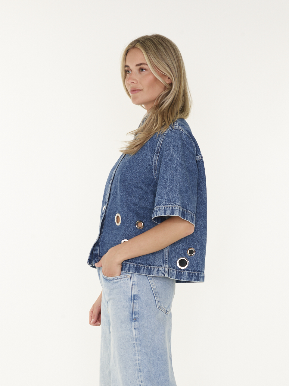 SHIRT SHORT SLEEVE DENIM