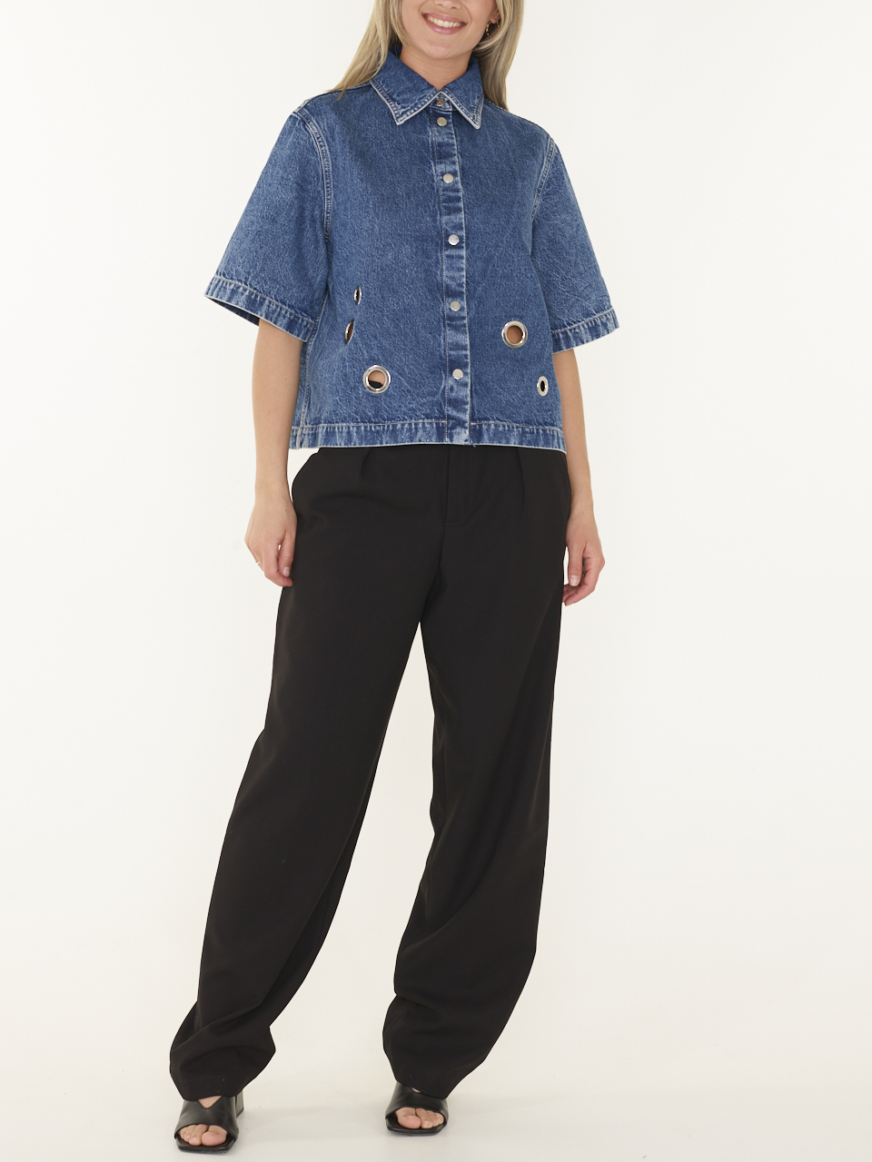SHIRT SHORT SLEEVE DENIM