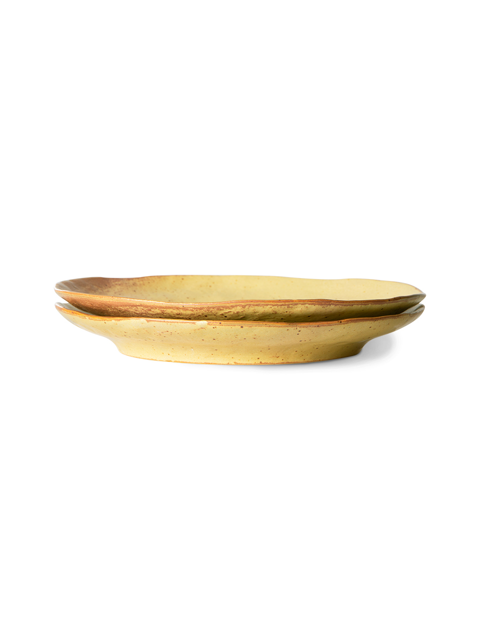 SIDE PLATES BOLD&BASIC CERAMICS YELLOW/BROWN SET OF 2