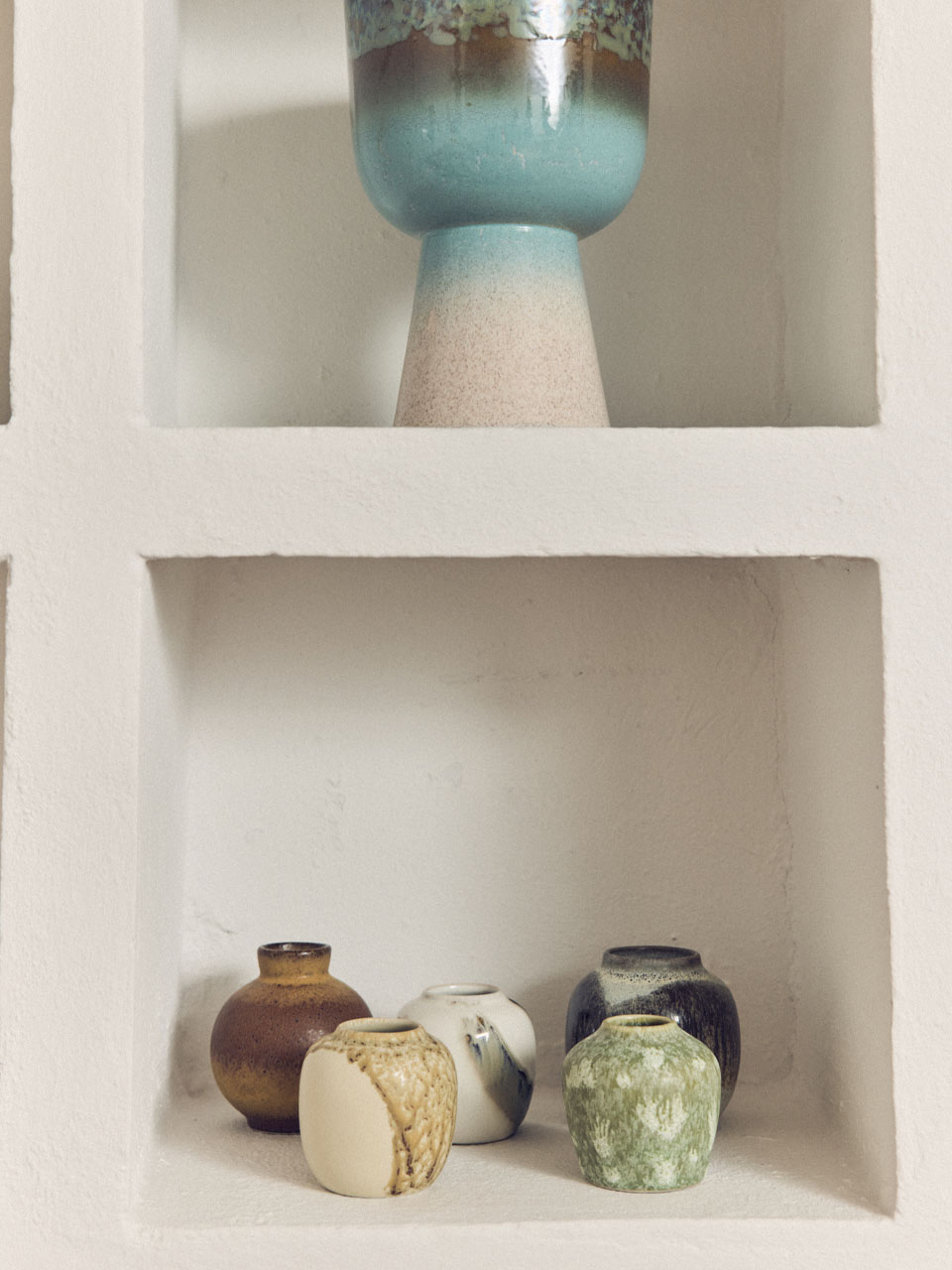 SMALL VASES 70'S CERAMICS PURSUIT SET OF 5