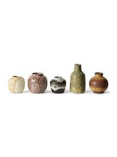 SMALL VASES 70'S CERAMICS PURSUIT SET OF 5
