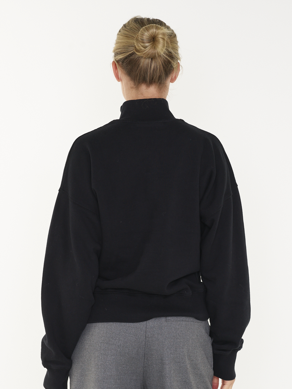 SWEAT ITALIC ZIP MOCK