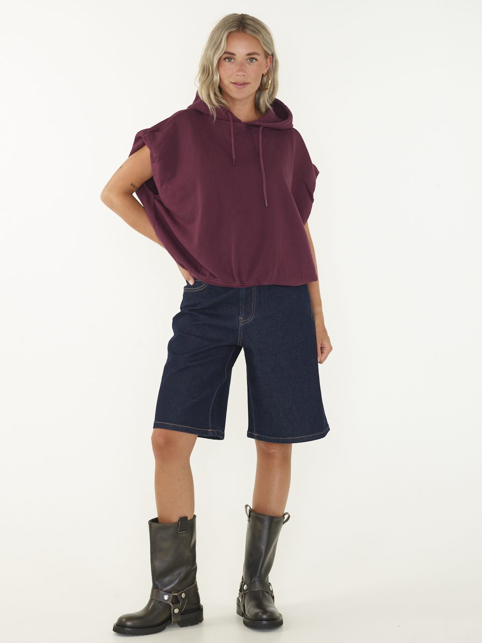 SWEAT SLEEVELESS HOODIE