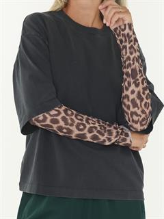 T-SHIRT LOOSE FIT LEOPARD MESH SLEEVES