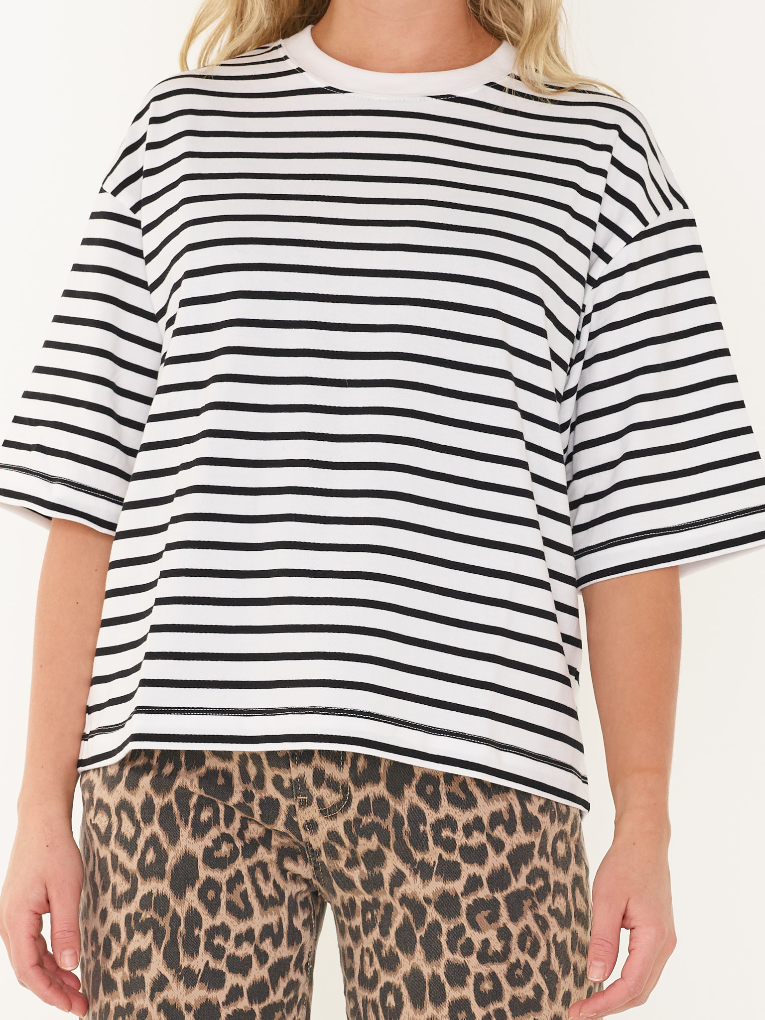 T-SHIRT LOOSE FIT YARN DYED STRIPE