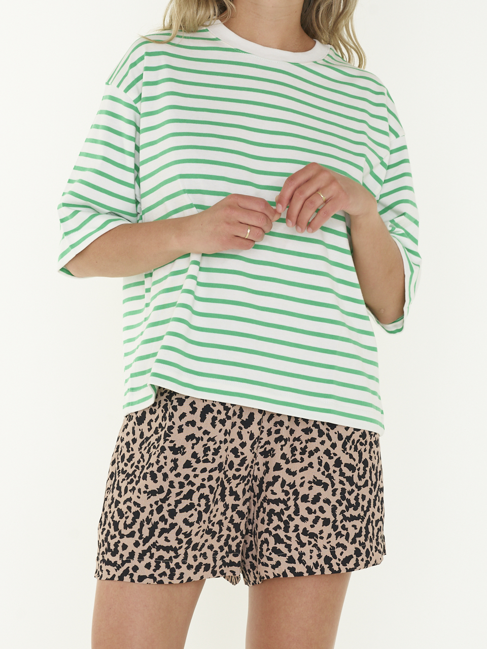 T-SHIRT STRIPED LOOSE FIT