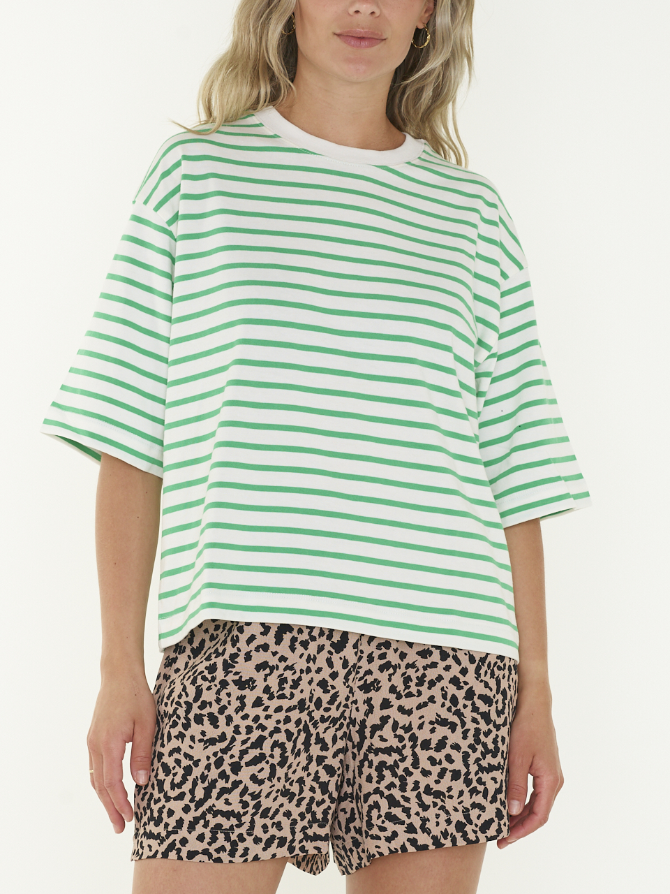 T-SHIRT STRIPED LOOSE FIT