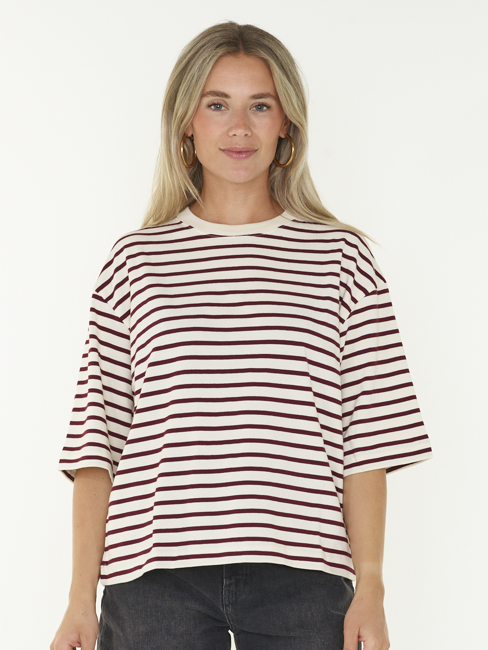T-SHIRT STRIPED LOOSE FIT