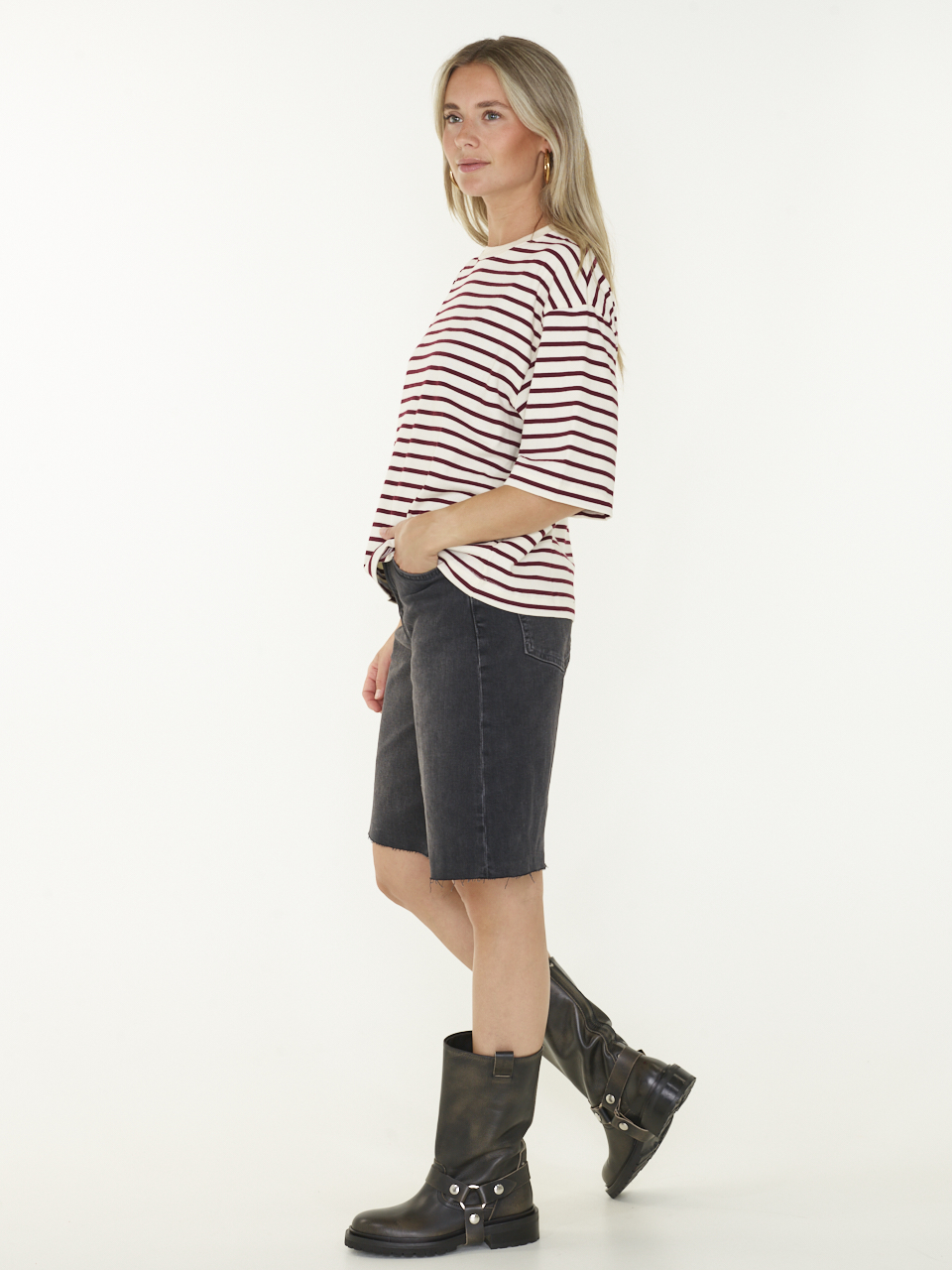 T-SHIRT STRIPED LOOSE FIT