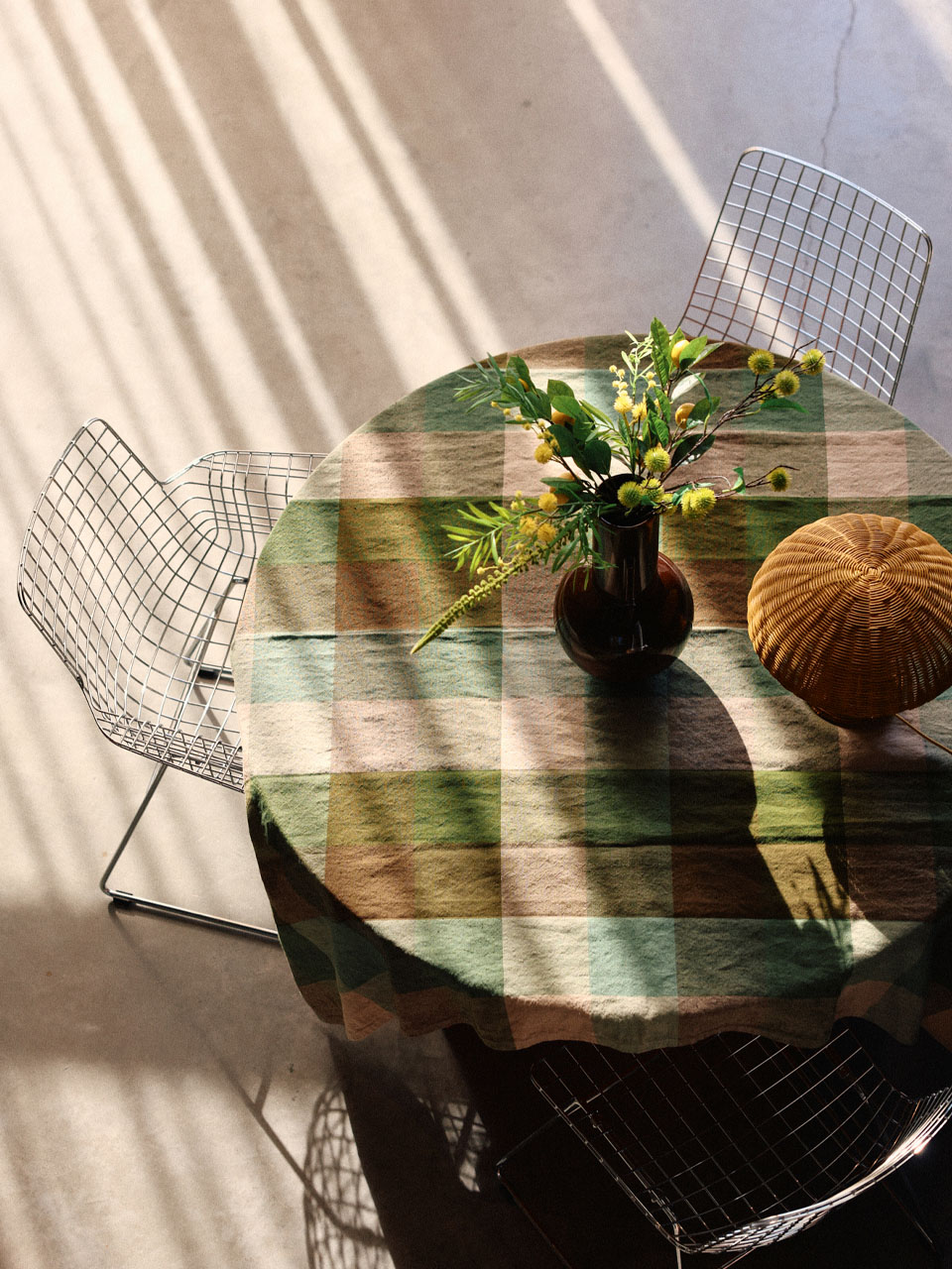 TABLE CLOTH VIDA CHECK MINT/OLIVE 140X220