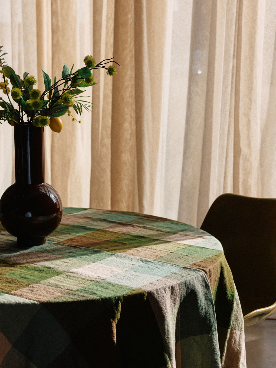 TABLE CLOTH VIDA CHECK MINT/OLIVE 140X220