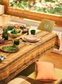 TABLE CLOTH VIDA STRIPED AMBER/GREY 160X300CM