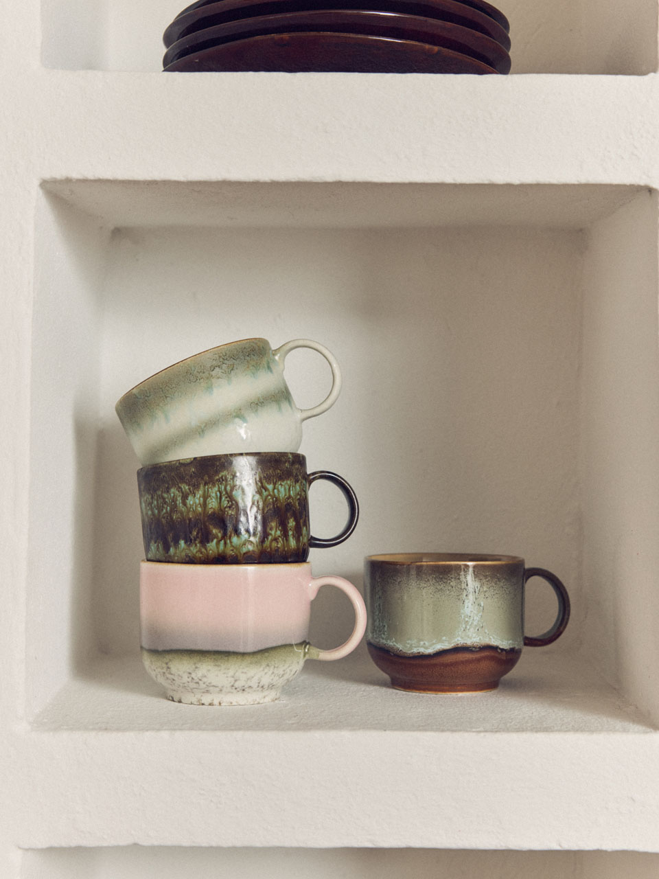 TEA CUPS 70'S CERAMICS NOVA SET OF 2