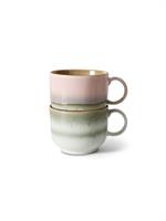 TEA CUPS 70'S CERAMICS NOVA SET OF 2
