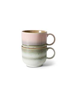 TEA CUPS 70'S CERAMICS NOVA SET OF 2