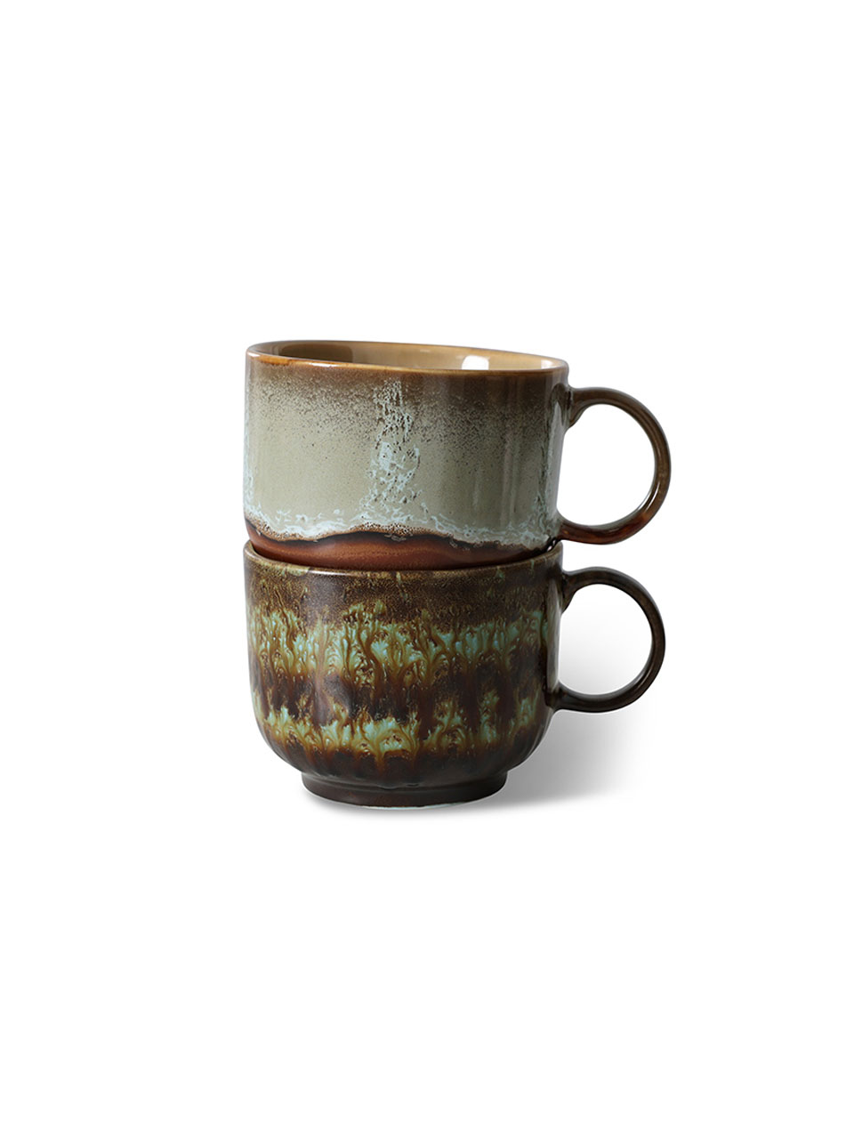 TEA CUPS 70'S CERAMICS ODYSSEY SET OF 2