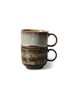 TEA CUPS 70'S CERAMICS ODYSSEY SET OF 2