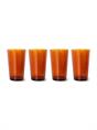 TEA GLASSES 70S AMBER BROWN SET OF 4