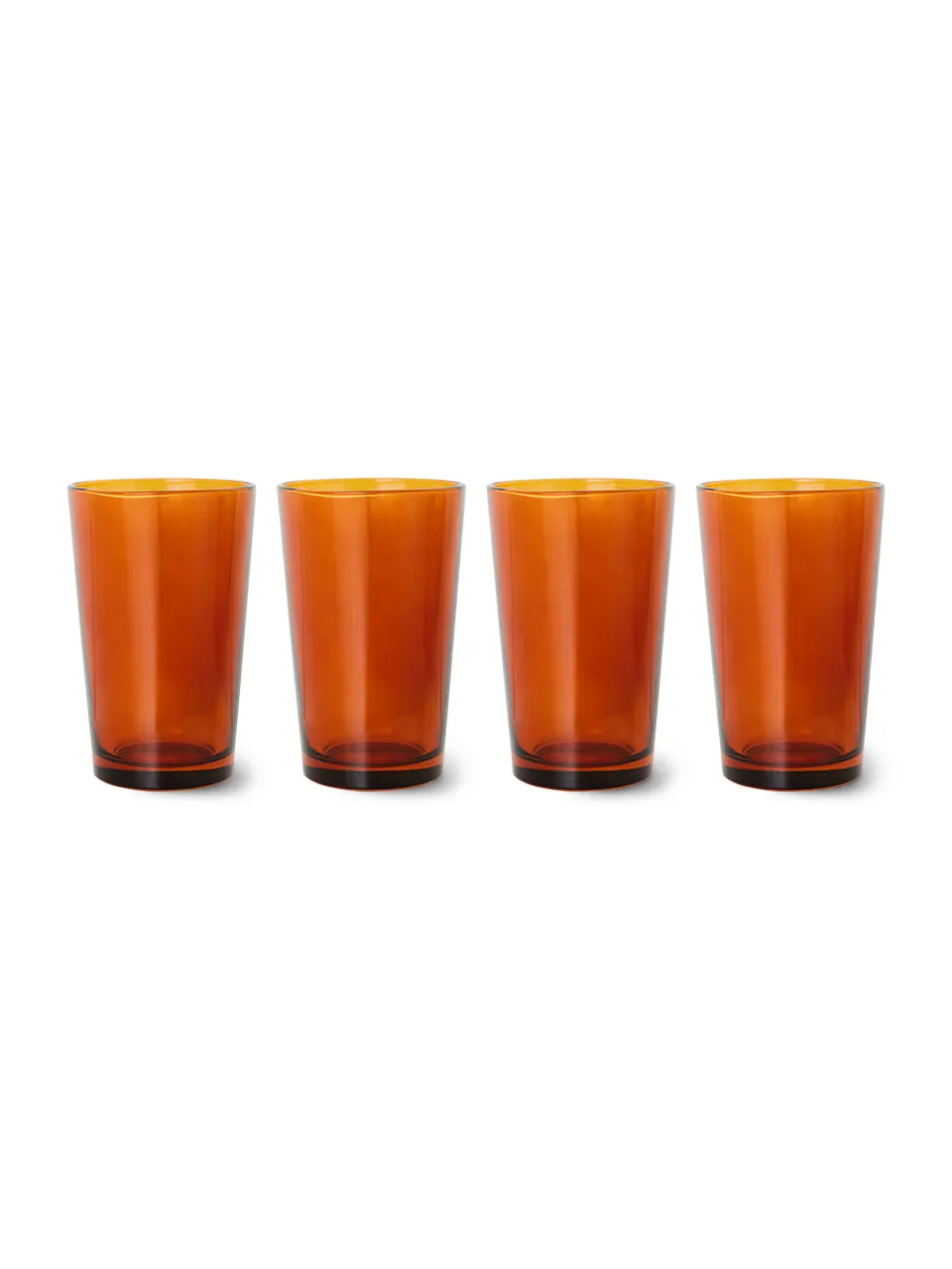 TEA GLASSES 70S AMBER BROWN SET OF 4