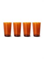 TEA GLASSES 70S AMBER BROWN SET OF 4