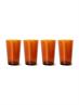 TEA GLASSES 70S AMBER BROWN SET OF 4
