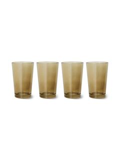 TEA GLASSES 70S MUD BROWN SET OF 4