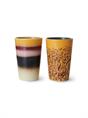 TEA MUGS 70'S CERAMICS BEACH SET OF 2