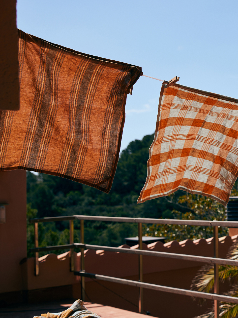 TEA TOWEL VIDA STRIPED AMBER/GREY