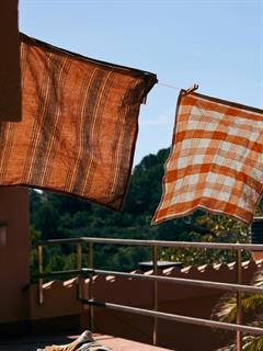 TEA TOWEL VIDA STRIPED AMBER/GREY
