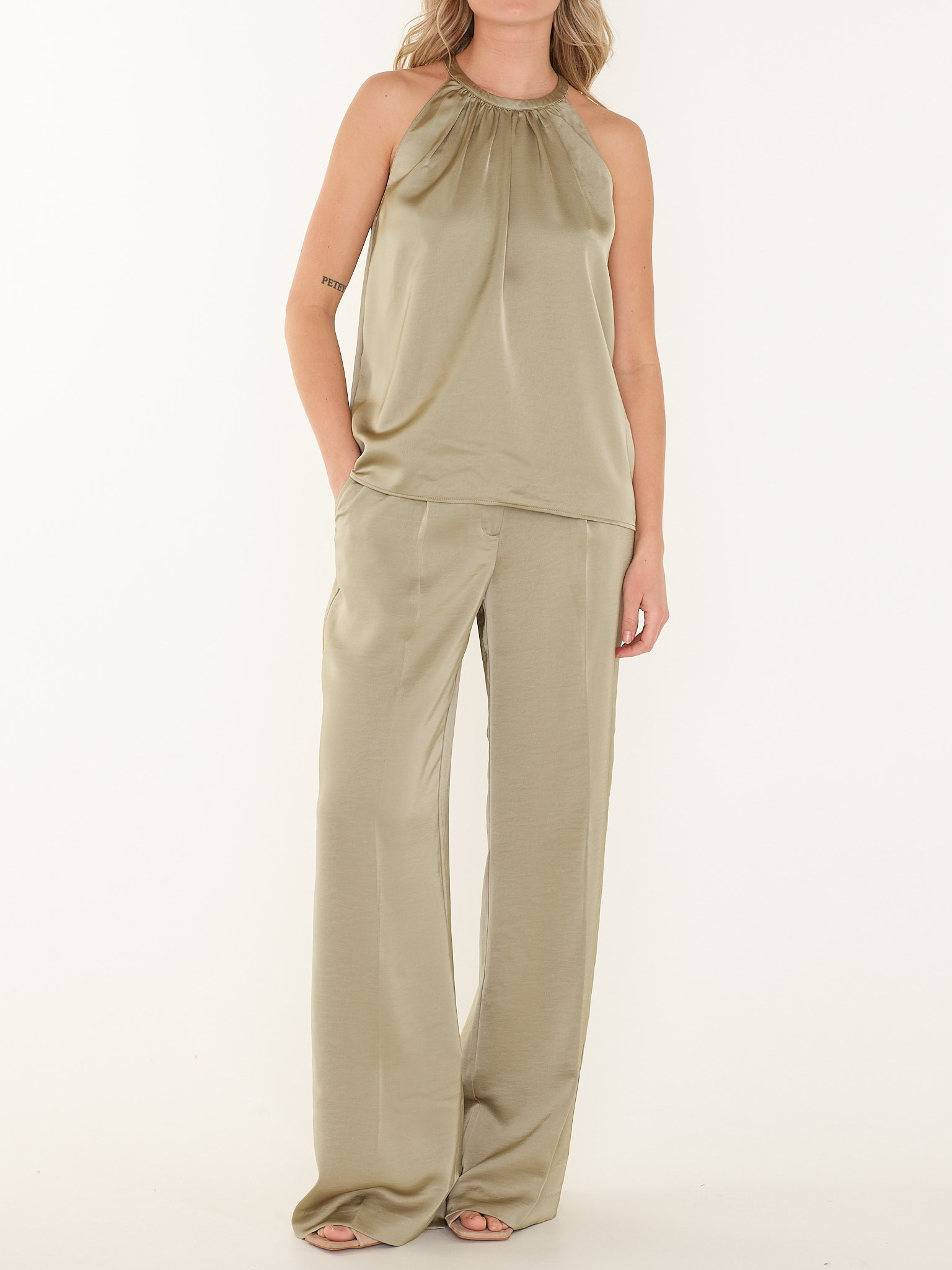 TOP ELODY SATIN HALTER