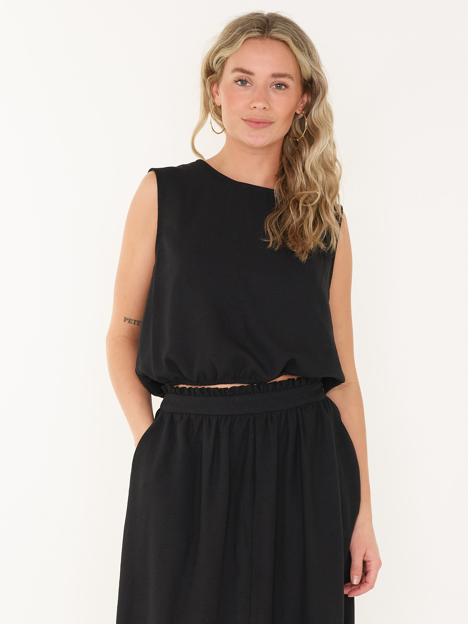 TOP LINA CROPPED LINEN