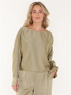 TOP ROCCO SATIN BUTTON DETAIL