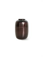 VASE BROWN CHROME GLASS