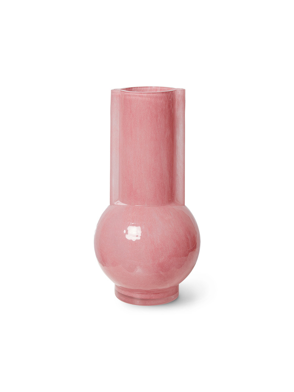 VASE GLASS FLAMINGO PINK