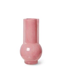 VASE GLASS FLAMINGO PINK